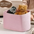 thumbnail image 6 of Rope Basket for Storage - 12”x10”x9” Storage Bins, Decorative Basket for Blankets, Woven Basket with Handles, Storage Baskets for Shelves, Home, Laundry (4 Pack, Pink), 6 of 14