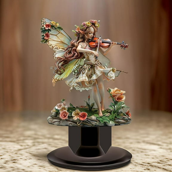 Bohemian Fairy Flower Pot Decor - Fairy Garden Accessories for Home or Garden (Violin Elf)