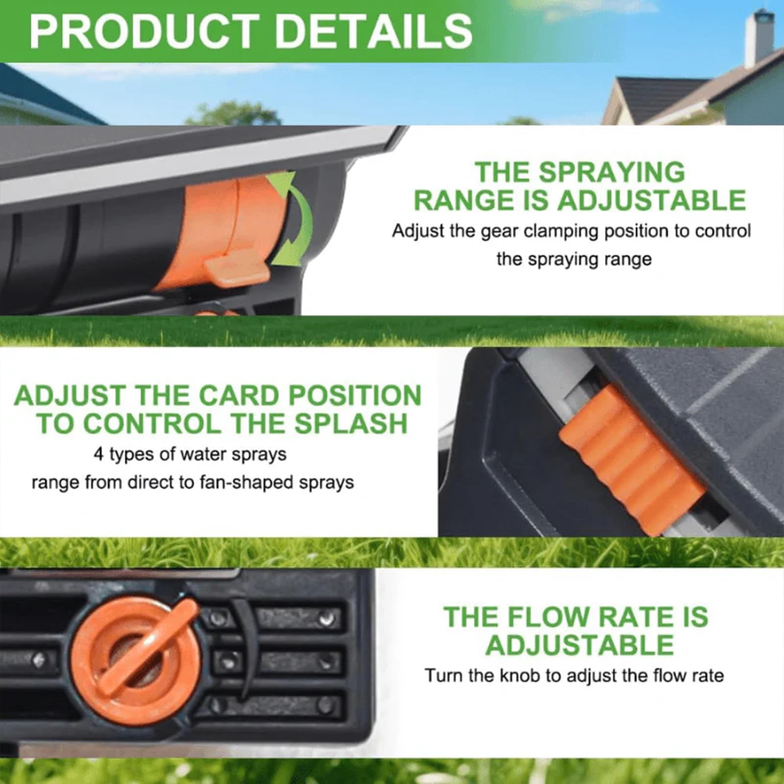 16-Nozzle Oscillating Sprinkler with Dual-Zone Sprinkler Water Timer, Upgraded Mini Turbo Oscillating Water Sprinklers for Lawn Yard Garden Watering, Adjustable Width, Range & Flow Rate