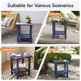 thumbnail image 2 of Ayaya Side Table Set of 2, 17" Solid Wood Square 2-Tier Adirondack End Table, Outdoor Patio Table for Living Room, Porch, Poolside – Weather Resistant Blue, 2 of 8