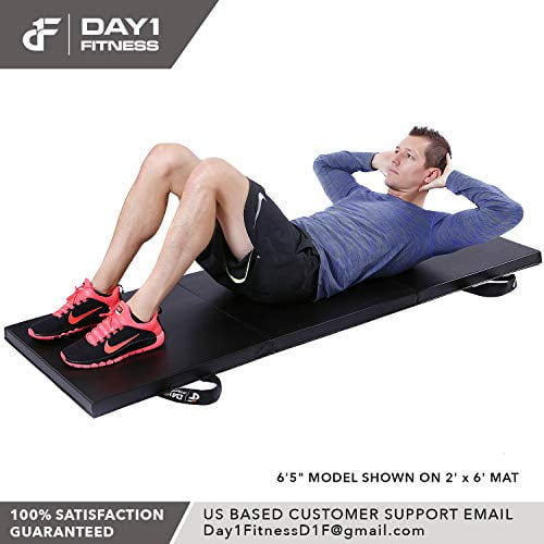 Day 1 Fitness Folding Gymnastics Gym Mat Light Blue 4 x10 Walmart