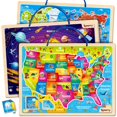 thumbnail image 1 of Rompecabezas magnéticos de madera SYNARRY Large USA World Solar System, 1 of 7