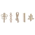 thumbnail image 1 of 5 Piezas de Clips para el Cabello de Estrella de Mar de Perlas Falsas de Moda para Niñas en Tono Dorado y Blanco, 1 of 3