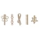 thumbnail image 1 of 5 Piezas de Clips para el Cabello de Estrella de Mar de Perlas Falsas de Moda para Niñas en Tono Dorado y Blanco, 1 of 3