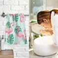 thumbnail image 7 of Flamingo Tropical Leaves Pattern Bath Towel 100% Cotton Soft Thick High Absorbency Hand Face Towel Single Pack 16x28in, 7 of 7
