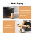 thumbnail image 6 of Cat Black Ceramic Bowl Pet Food Water Feeders Dogs Double Drinking Eating Feeding Bowls with Stand, 6 of 10