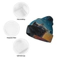 thumbnail image 3 of Lsque Moonlit Night Sky Wolf Pattern Knitted Beanie, Unisex Winter Hat, Knit Hat Winter Beanies Thick Fisherman Beanies Cuffed Plain Skull Caps, 3 of 6