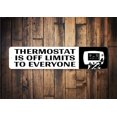 thumbnail image 1 of Letrero de termostato, regalo divertido para la casa, regalo para papá, decoración para papás, termostato fuera de los límites, regalo de termostato para papás, regalo para humor, decoración de humor, 1 of 4