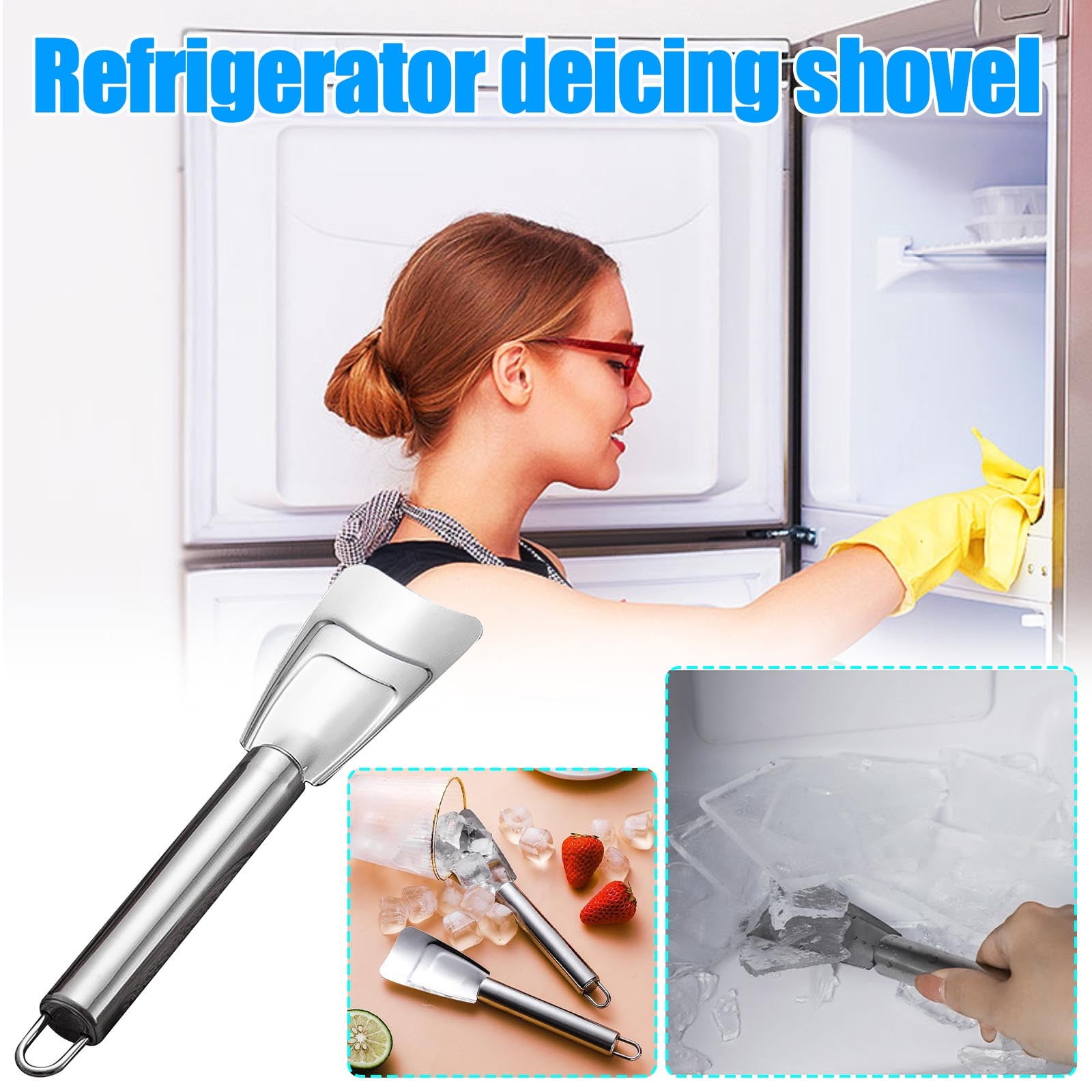 RKZDSR Household Stainless Steel Deicing Shovel Refrigerator Deicer