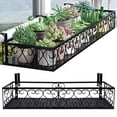 thumbnail image 2 of Hanging Flower Pot Stand Rack with Hooks, Metal Plant Pot Holder, Railing Shelf, Windows Decorate for Outdoor Garden Balcony Fence Patio（60X20CM）, 2 of 8
