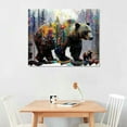 thumbnail image 2 of ARISTURING Large Forest Bear Canvas Wall Art Bears Play in Forest Abstract Animal Painting Artwork for Home Bedroom Living Room Stretched and Framed Ready to Hang 24x36inch (Grey), 2 of 6