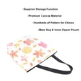 thumbnail image 3 of FORMRS Womens Canvas Tote Bag with Zipper Inner Pocket Shoulder Handbag, White Floral Orange, 3 of 7