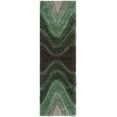 thumbnail image 3 of Well Woven Luze Green Hourglass Waves Geometric 3D Textured Shag Runner 2'3" x 7'3", 3 of 8