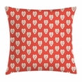 thumbnail image 1 of Love Throw Pillow Cushion Cover, Hipster Hearts Pattern with Love You Texts Heart Shapes Valentines Day Theme, Decorative Square Accent Pillow Case, 20 X 20 Inches, Vermilion Multicolor, by Ambesonne, 1 of 2