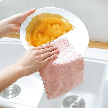 

GXSR Microfiber Kitchen Towel Absorbent Dish Cloth Non-stick Oil Cleaning Wiping