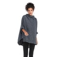 thumbnail image 4 of FANNYC Women's Casual Loose Shawl Irregular Hem Pullover Top Bat Sleeve High Collar Warm And Comfortable 100% Cotton Cloak,Wine Red/Light Gray/Blue/Black/Brown, 4 of 7