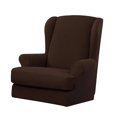 thumbnail image 2 of Estire el diseño de 2 piezas de de del sillón del trasero - café Sunnimix Funda antideslizante para silla con alas, 2 of 7
