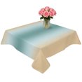 thumbnail image 2 of Turquoise Khaki Ombre Table Cloth Waterproof Tablecloths, Modern Abstract Art Gradient Tablecloth Dining Table Cover for Kitchen Party Tabletop Outdoor, Square Tablecloth 54x54 Inch, 2 of 9
