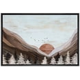 thumbnail image 2 of PixonSign Framed Wall Art Wood Grain Mountain Tree Valley Nature Wilderness Modern Art Country/Farmhouse Rustic Multicolor Canvas Prints Fine Art for Bedroom, Office, 2 of 5