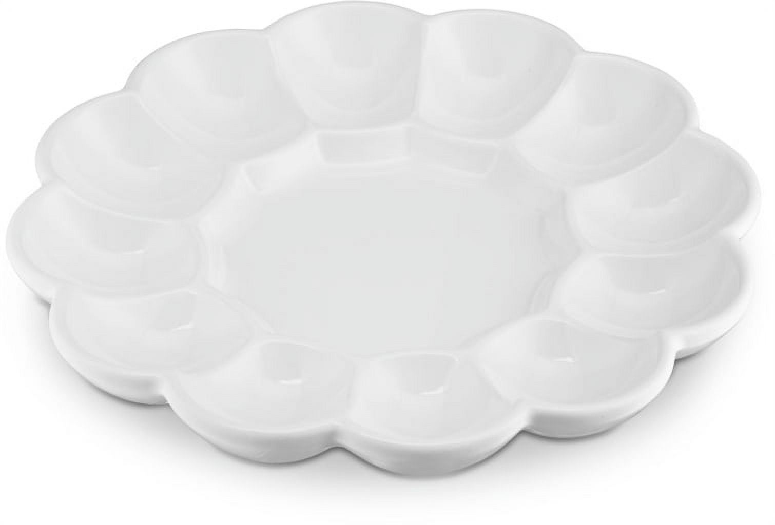 Kook Deviled Egg Tray, White Ceramic, Holds 12 Eggs - image 3 of 5
