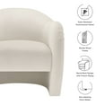 thumbnail image 3 of Accent Chair, White, Velvet, Living Room Lounge Cafe Lobby Hospitality Restaurant, Modern Contemporary, HB37544, 3 of 9