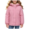 thumbnail image 6 of Kogui Raincoat for Girls Girls Fleece Lined Jacket Warm Windproof Hooded Zip Up Kids Winter Coat with Pockets Sizes 1-14Y (Pink,13-14 Years), 6 of 8