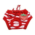 thumbnail image 2 of Cartoon Striped Dog Sanitary Underwear Reusable Pet Diaper with Breathable Mesh for Heat Cycle and Incontinence, White/Red Stripes, Size XL, 2 of 3