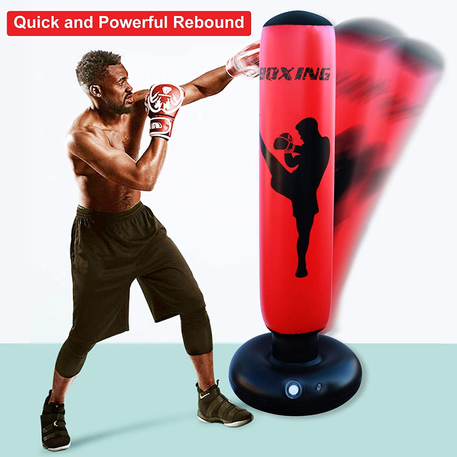 Inflatable Kids Punching Bag–Standing Ninja Boxing Bag Karate Red ...