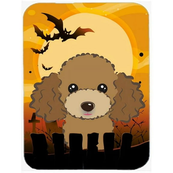 Carolines Treasures BB1814LCB Halloween Chocolate Brown Poodle Glass Cutting Board Large, 12H x 16W, multicolor