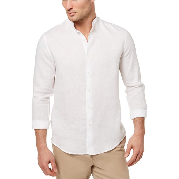Camisa de Manga larga Tasso Elba con Botones para hombre color blanco grande