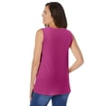 thumbnail image 2 of Woman Within Plus Size Perfect Sleeveless Shirred V-Neck Tunic, 2 of 6