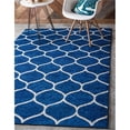 thumbnail image 1 of Unique Loom 3146403 8 x 11 ft. Rounded Trellis Frieze Rectangular Rug, Navy Blue, 1 of 2