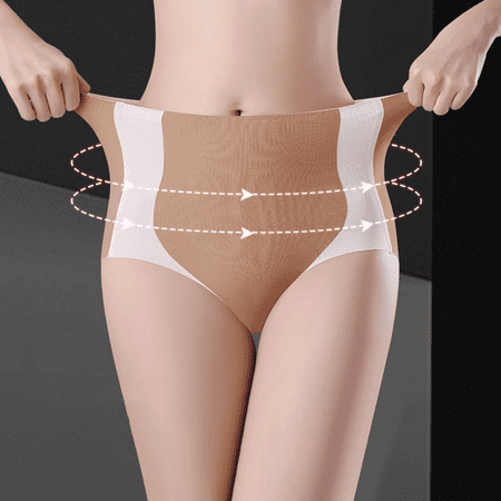 Fulorrnie Underwear for Women Plus Size High Waist Seamless Panty Waistband Thong Band Tummy Control Panties  Coffee  L
