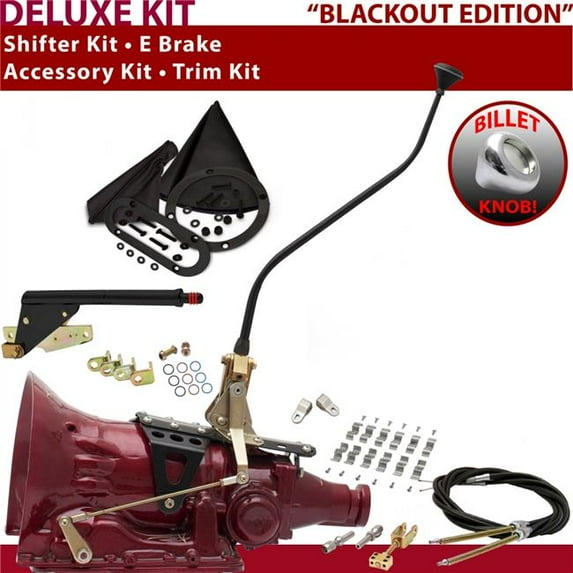 American Shifter 4L80E Shifter Kit Black 23 in. Swan E Brake Cable Clamp Clevis Trim Kit for F61B8