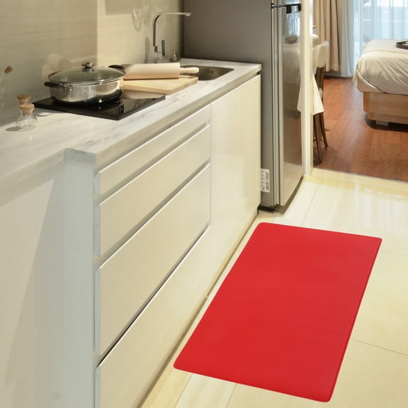 BESTYASH Watermelon Red PVC Kitchen Floor Mat Non Skid Rug Ideal for Washrooms and Doorways
