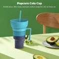 thumbnail image 4 of Snack Bowl Drink Cup con pajita de gran capacidad Drink Snack Bowl para Cinema Beach, 4 of 5