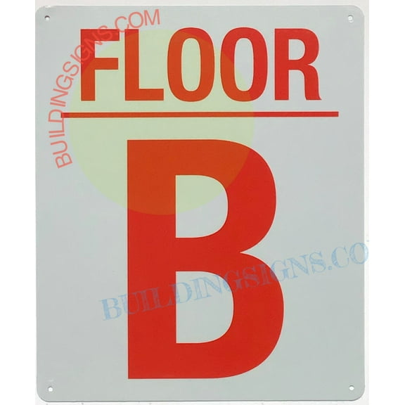 B FLOOR SIGN (10x12,White,Aluminum) -ref21022