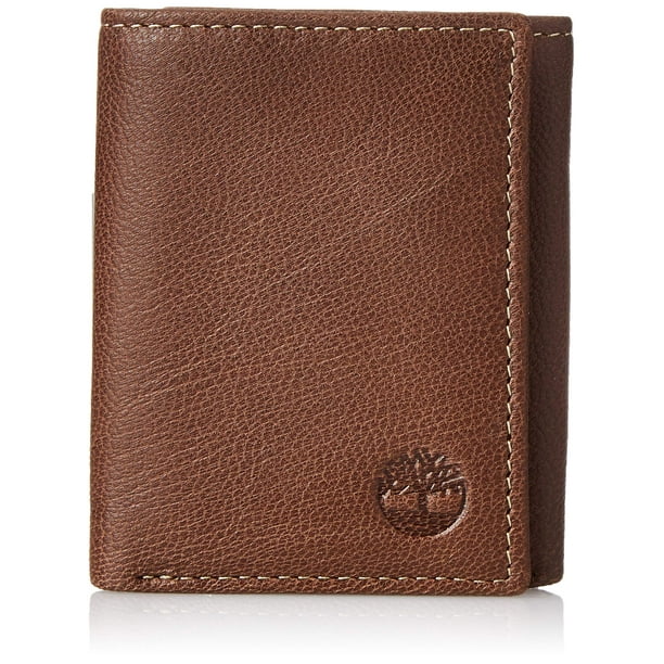 Billetera Timberland de piel auténtica triple con bloqueo RFID