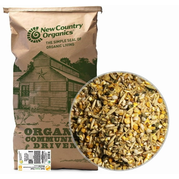 New Country Organics I Organic Duck Grower Feed I 19% Protein I Certified Organic and Soy-Free Duck Food for Healthy Growth | Ideal for Wild & Pet Ducks | Prevents Angel Wing I 40 lbs