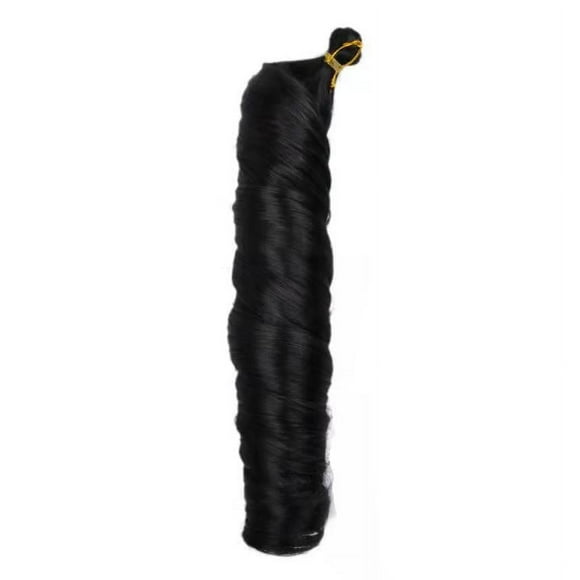 Zhuge Loose Wave Spiral Curl Crochet Hair Curl Braiding Hair 24Inchs 6Packs Synthetic Braids Pre Stretched Braiding Hair,Jet Black