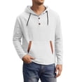 thumbnail image 2 of pstuiky Camisas suaves de manga larga para hombre, Blusa/camiseta informal de manga larga con capucha y cordón de color liso para hombre tops de invierno para hombre xxxl, 2 of 7