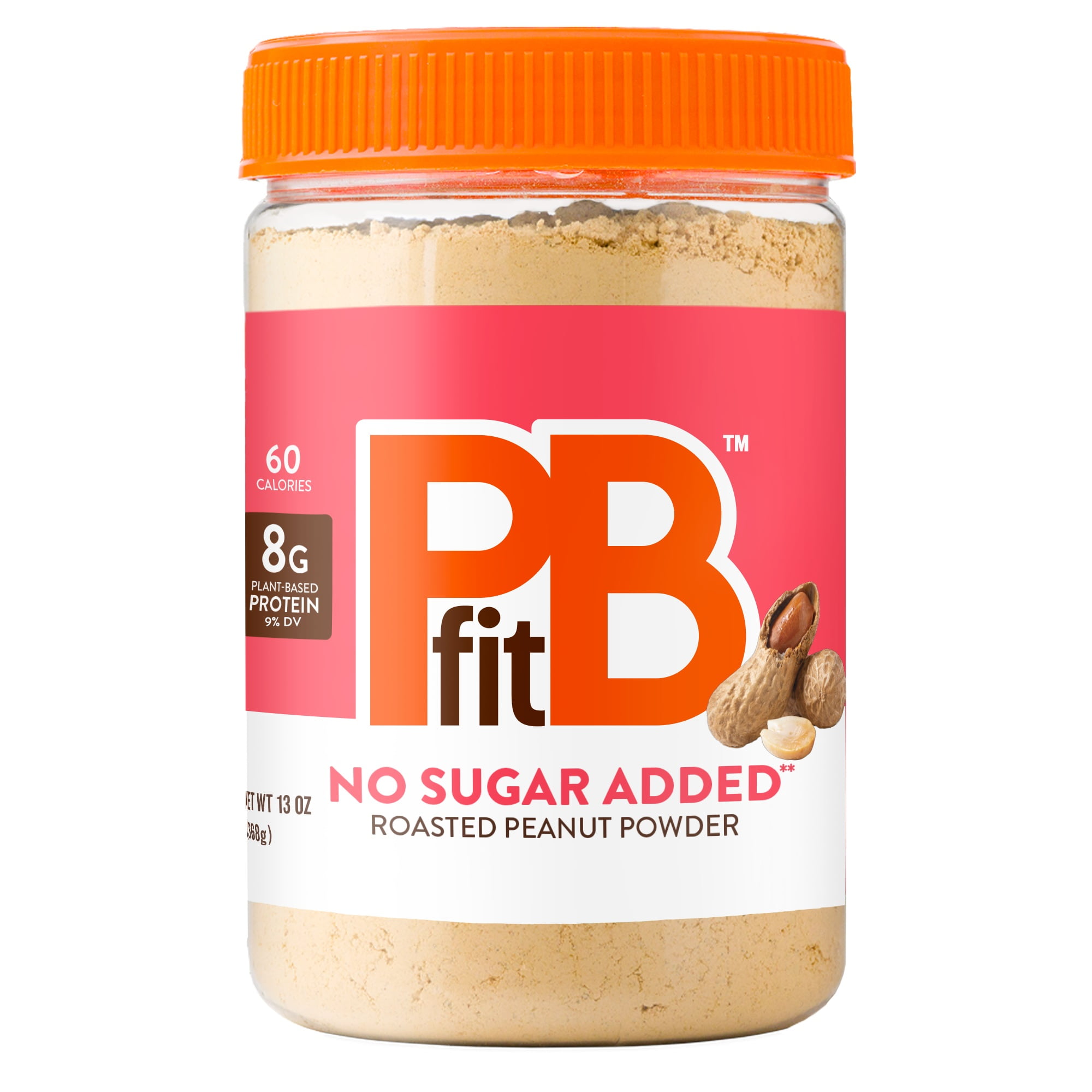 (2 pack) PBfit No Sugar Added Peanut Butter Powder, 8g Protein 9% DV, 13 oz