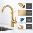 thumbnail image 3 of Bathroom Sink Faucet 1 Hole Brushed Gold Single Handle Kitchen Faucet, 3 of 6