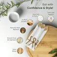 thumbnail image 3 of Luxury Pre-Rolled Napkin and  Cutlery Set (50 Pack, 200 PCS)    Disposable Wrapped Cutlery, 3 of 7