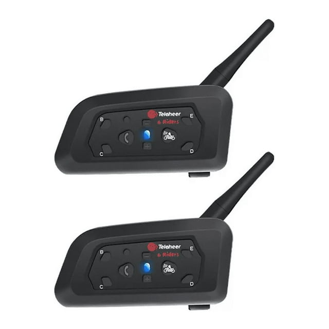 Intercomunicador Motocicleta Para Casco Bluetooth 2pcs Negro