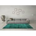 thumbnail image 3 of Ahgly Company Indoor Rectangle Abstract Turquoise Blue Contemporary Area Rugs, 7' x 10', 3 of 4