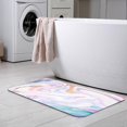 thumbnail image 6 of Marbleized Effect Ancient Oriental Bath Rugs 16x24 Inch Non Slip Bath Mat Quick Dry Absorbent Thin Bath Rug Fit Under Door Washable Bath Floor Rugs for Bathroom Bathtub Shower Sink,Multi 8, 6 of 6