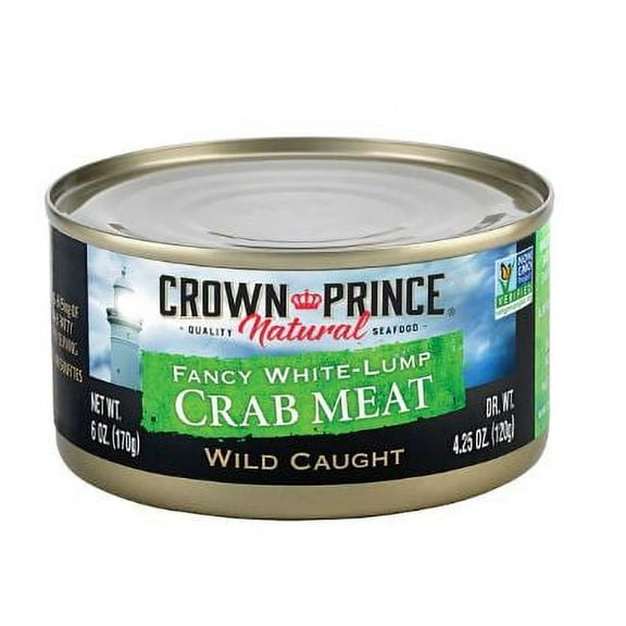 Crown Prince Natural, Fancy White-Lump Crab Meat, 6 oz (pack of 4)