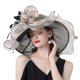 thumbnail image 4 of SAYOO Sombrero de mujer elegante tela de malla plegada con flores adornadas con cornisa ancha SAYOO  moda, 4 of 6