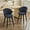 Blue, variant on Bar Stools Set of 2, Counter Height Bar Swivel Chairs with Backs, Wood Legs and Footrest, Chenille Cushion, Height Adjustable, for Kitchens, Bars, Restaurants, Cafes